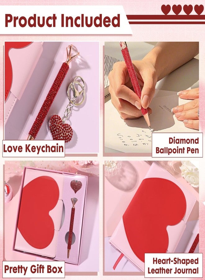 YOYTOO Heart-Shaped Diary for Girls, Hardcover Leather Journal Set with Ballpoint Pen, Keychain, Birthday Gifts for Little Girls Age 5 6 7 8 9 10-12 Years Old - Image 3